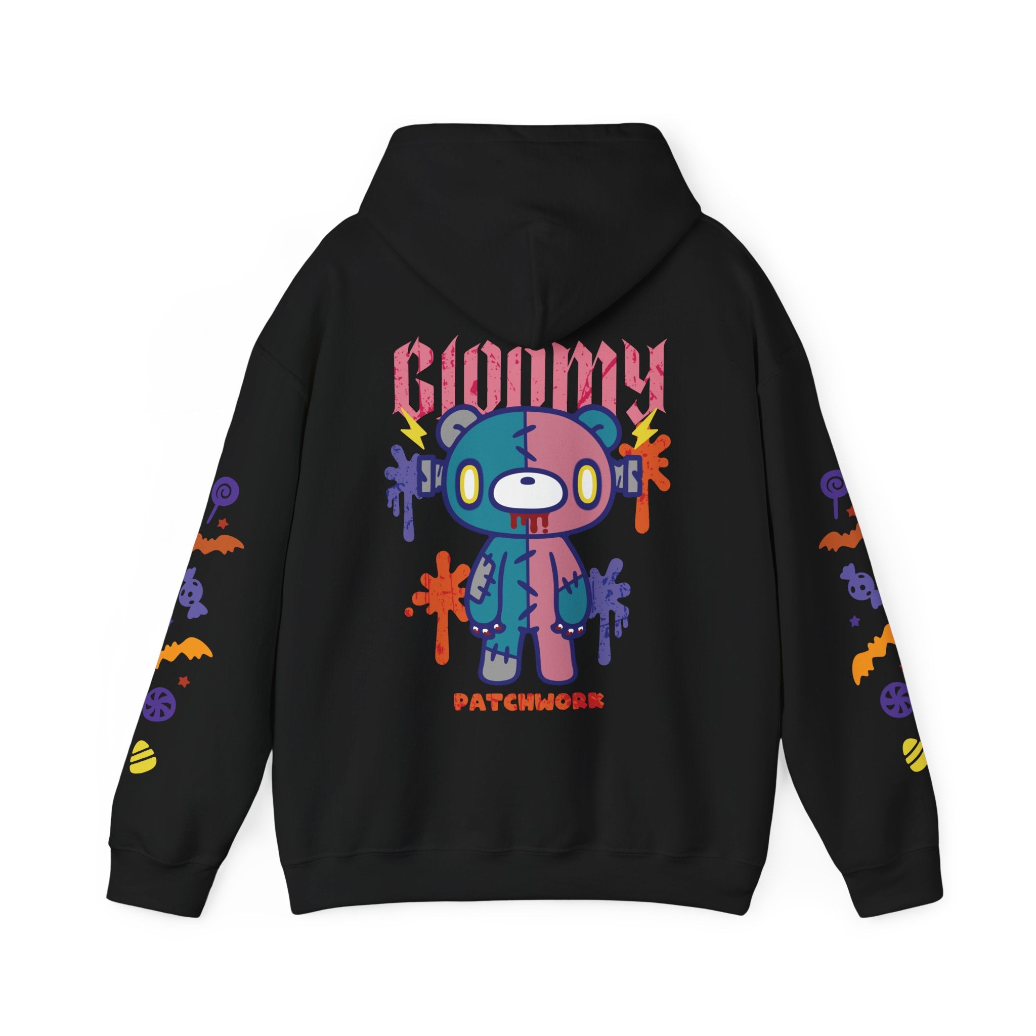 Halloween Patchwork Gloomy Bear Hoodie